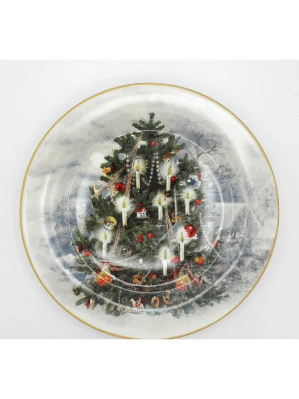 Nostalgic Santa Pottery Barn 10-1/2 Inch Dinner Plates Set of 4 Pattern PBANOS
